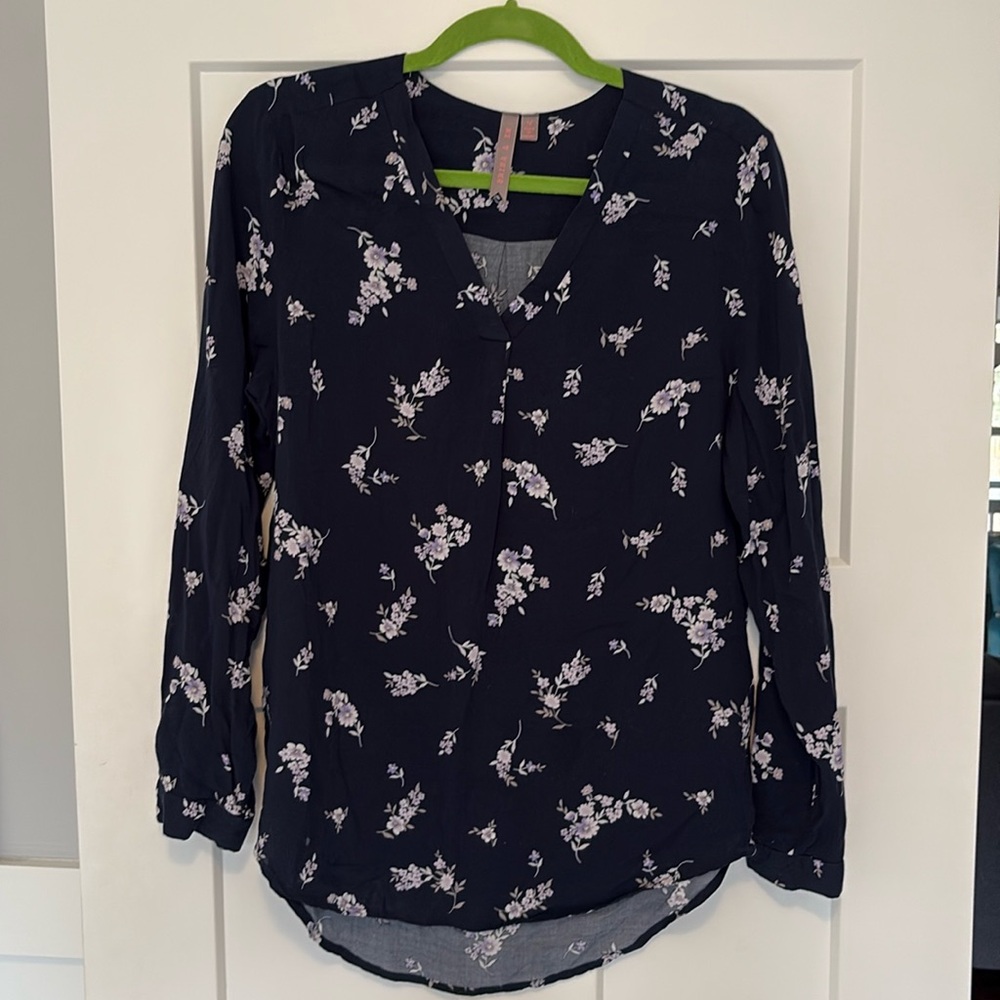 Brina & Em floral popover blouse